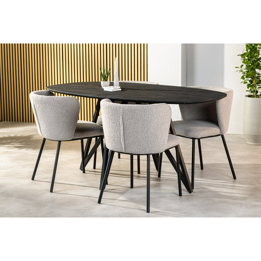 Woodland Ovaal 160 cm Eetkamertafel Zwart Woodland Ovaal 160 cm Eetkamertafel Zwart