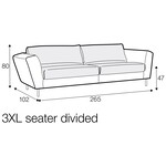 Gustav 3-Zits 265 cm Bank XL Gustav 3-Zits 265 cm Bank XL