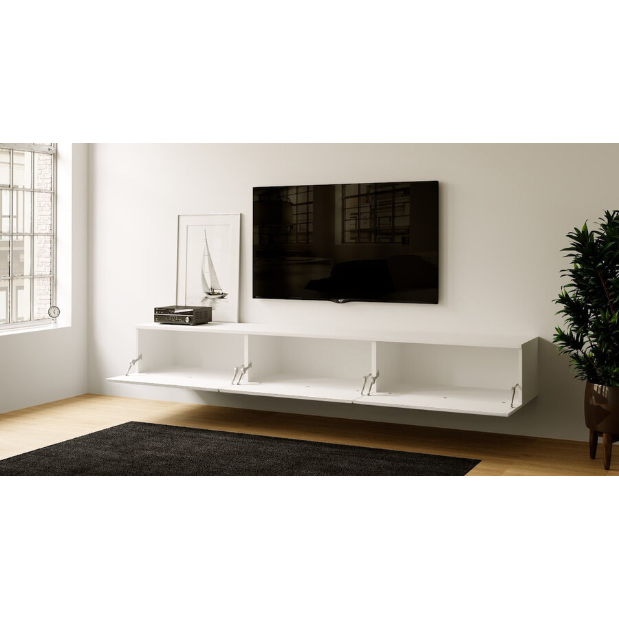 Levana Alpine Wit 300 cm TV Wandmeubel Levana Alpine Wit 300 cm TV Wandmeubel