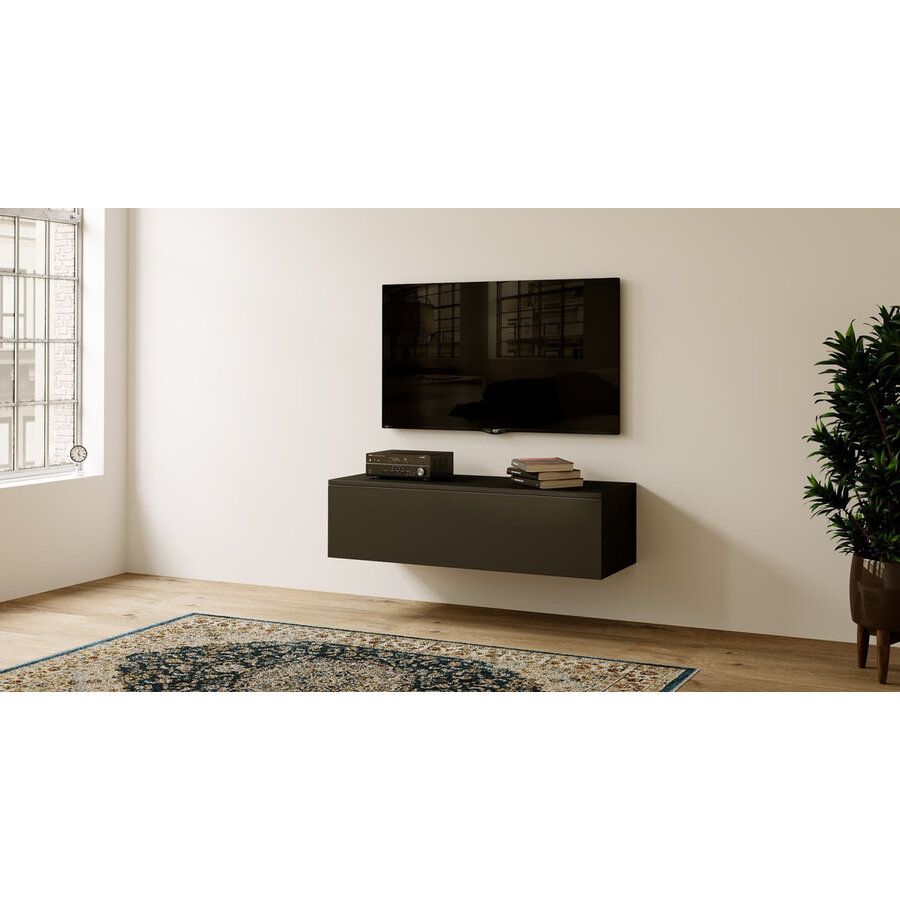 Levana Turin Zwart 120 cm TV Wandmeubel Levana Turin Zwart 120 cm TV Wandmeubel