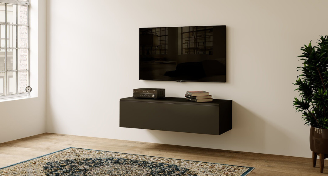 Artego Design Levana Turin Zwart 120 cm TV Wandmeubel