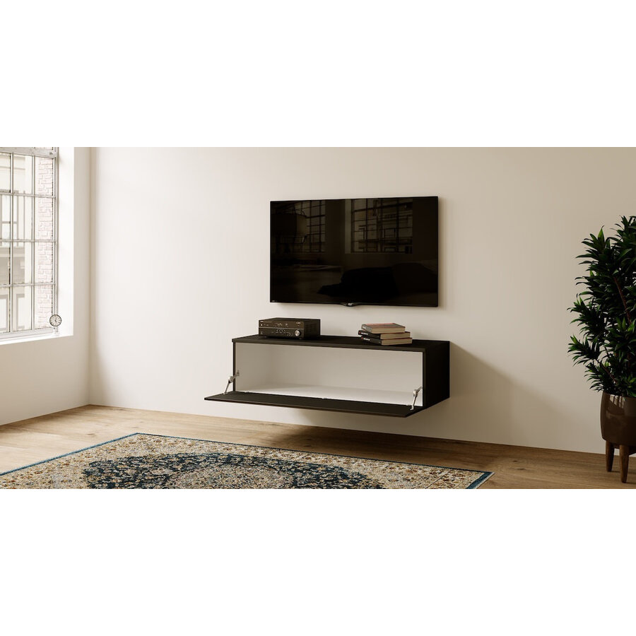 Levana Turin Zwart 120 cm TV Wandmeubel Levana Turin Zwart 120 cm TV Wandmeubel