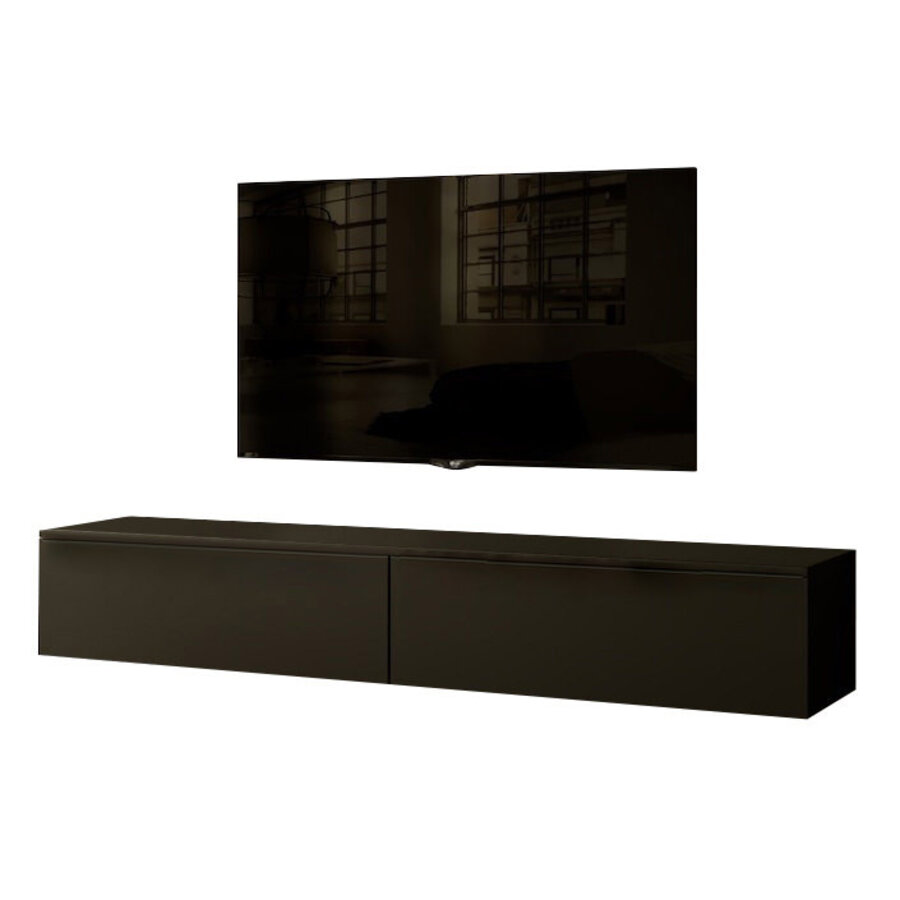 Levana Turin Zwart 200 cm TV Wandmeubel