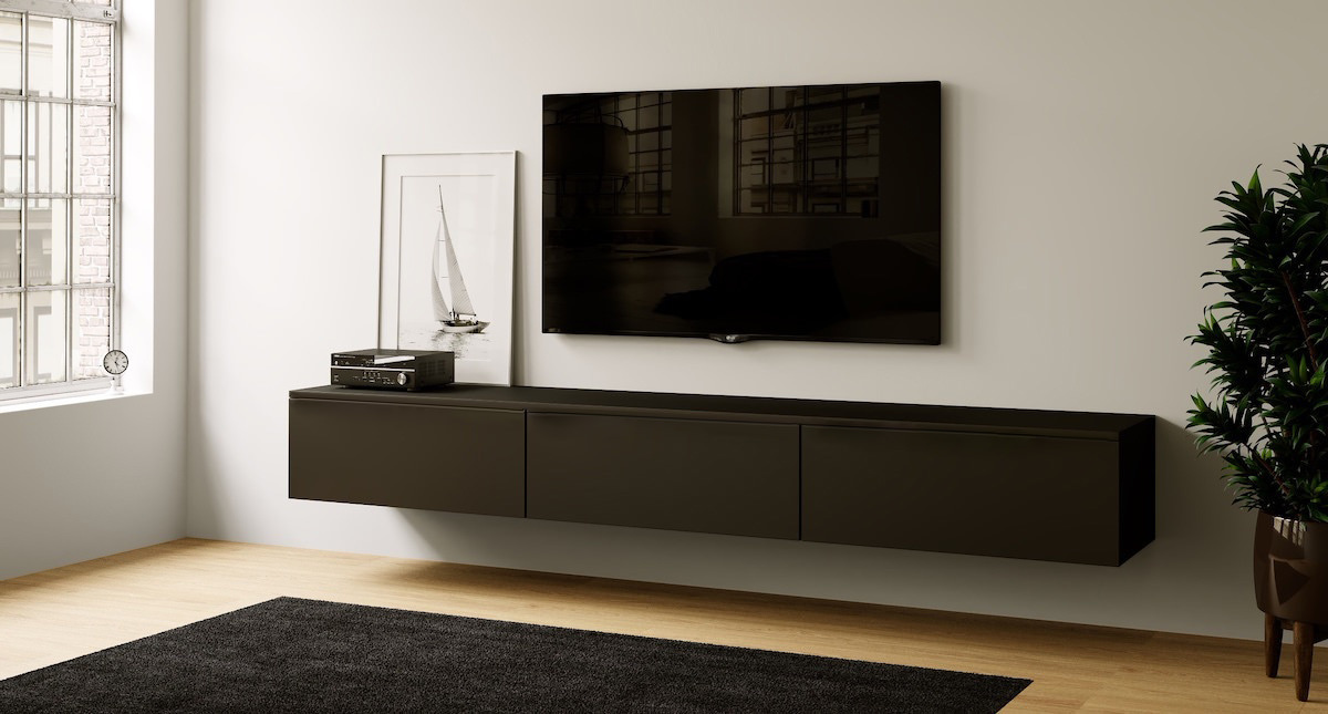 Artego Design Levana Turin Zwart 270 cm TV Wandmeubel