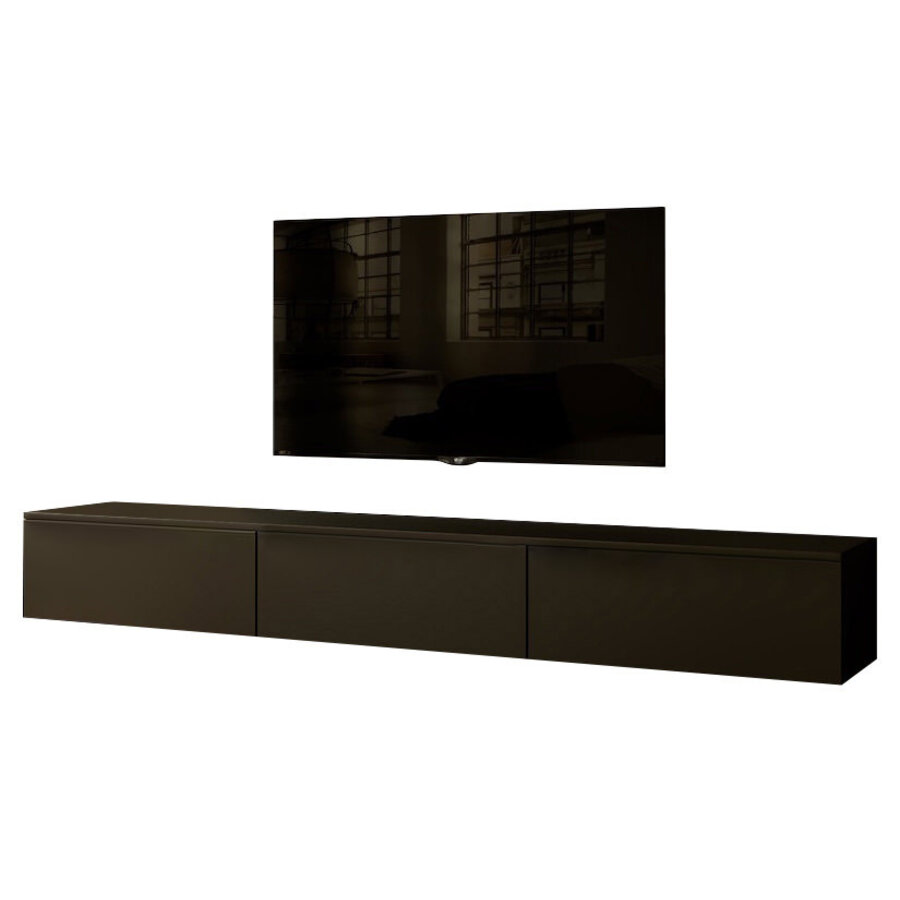 Levana Turin Zwart 300 cm TV Wandmeubel Levana Turin Zwart 300 cm TV Wandmeubel