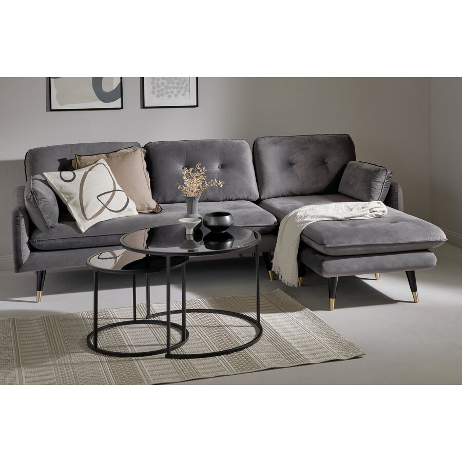Sol Glazen Salontafel Set Zwart Sol Glazen Salontafel Set Zwart