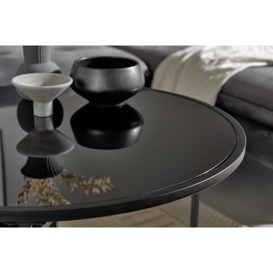 Sol Glazen Salontafel Set Zwart Sol Glazen Salontafel Set Zwart