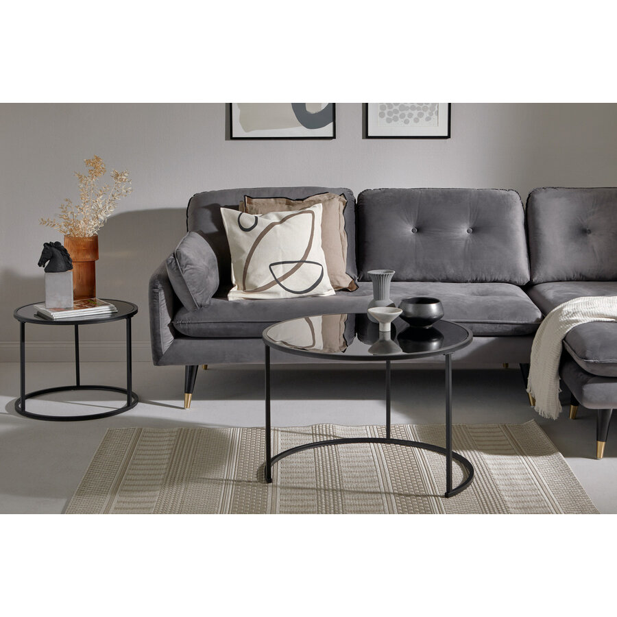 Sol Glazen Salontafel Set Zwart Sol Glazen Salontafel Set Zwart