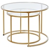 Sol Glas / Goud Salontafel Set