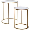 Sol Goud / Marmer Bijzettafel Set