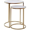 Sol Goud / Marmer Bijzettafel Set