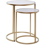 Jahnke Moebel Sol Goud / Marmer Bijzettafel Set