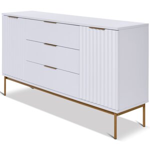 Jahnke Moebel Carve Wit / Goud Dressoir 2-Deuren 3-Lades