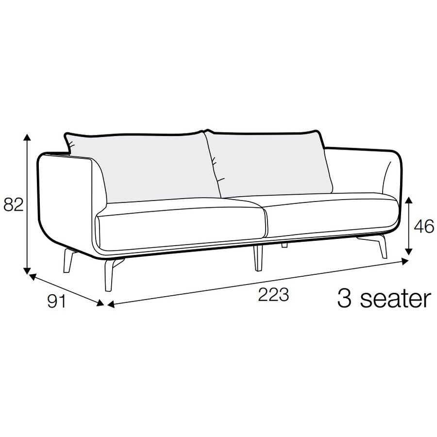 Moa 3-zits Bank Creme