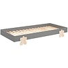 Modulo 90 x 200 cm Bed Grijs Puzzle Poten