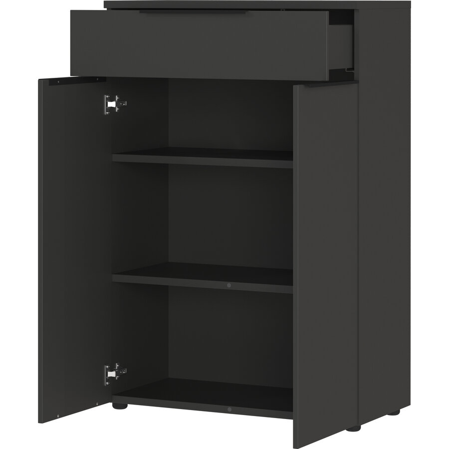 Mailand Grafiet Kantoorkast 2-Deuren 1-Lade Mailand Grafiet Kantoorkast 2-Deuren 1-Lade