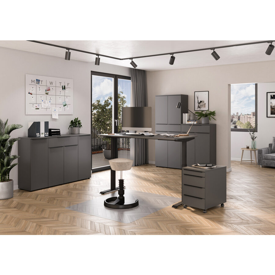 Mailand Grafiet Elektrische Zit Sta Bureautafel 160 cm