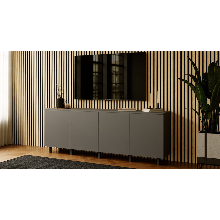 Turin Ayaya 160 cm Dressoir Grafiet