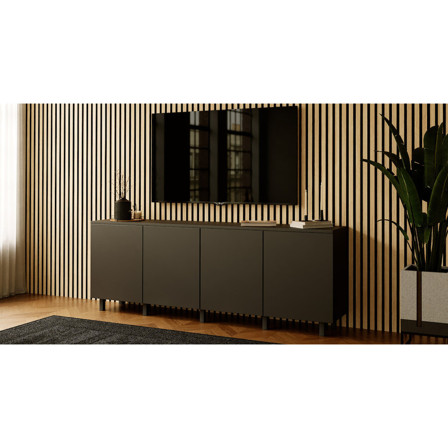 Turin Ayaya 180 cm Dressoir Zwart Turin Ayaya 180 cm Dressoir Zwart