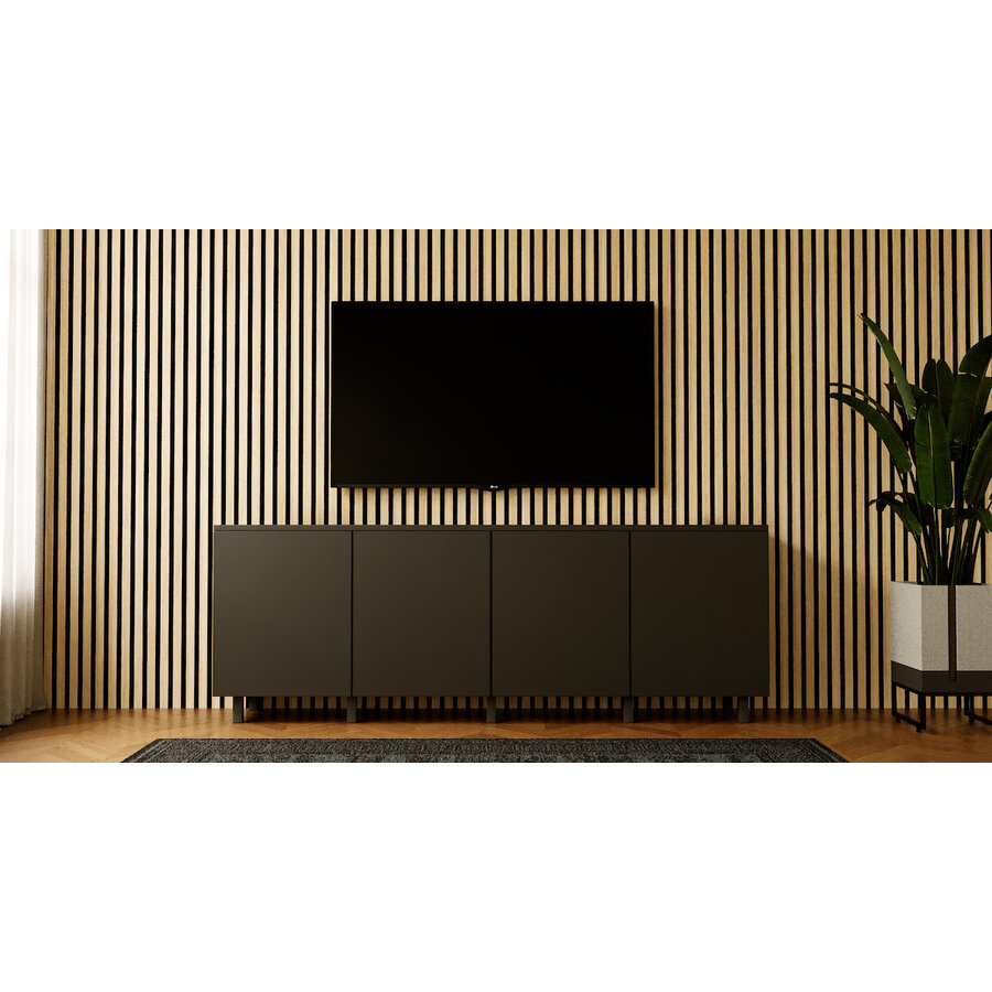 Turin Ayaya 180 cm Dressoir Zwart Turin Ayaya 180 cm Dressoir Zwart