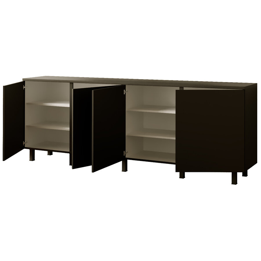 Turin Ayaya 180 cm Dressoir Zwart Turin Ayaya 180 cm Dressoir Zwart