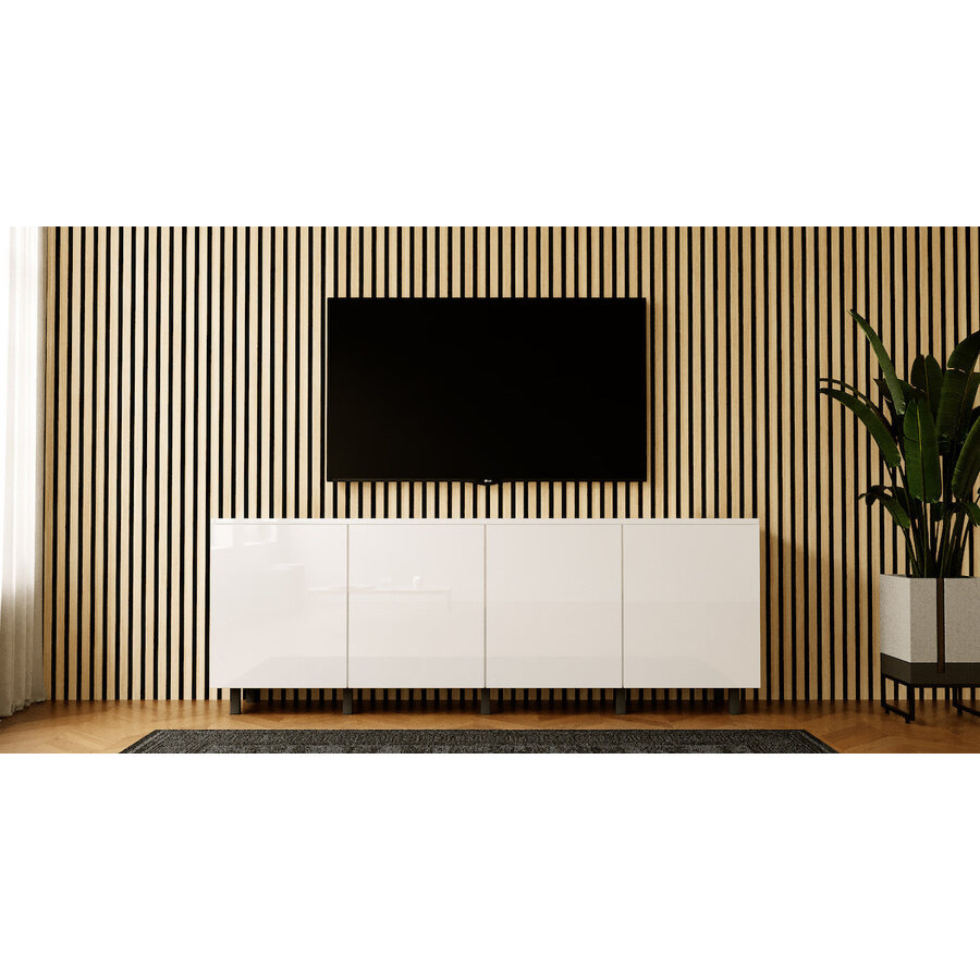 Eco Ayaya 200 cm Dressoir Hoogglans Alpine Wit