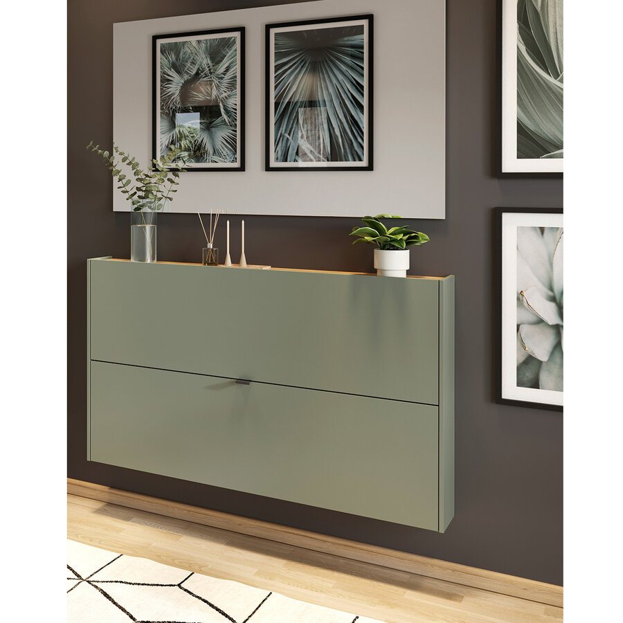 Ameca Taupe Groen / Eiken Halmeubelset Één Ameca Taupe Groen / Eiken Halmeubelset Één