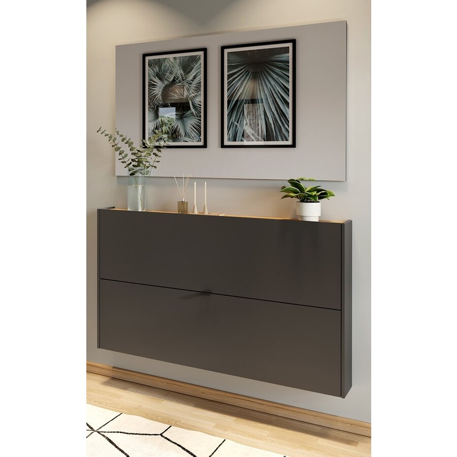 Ameca Grafiet / Eiken Halmeubelset Één Ameca Grafiet / Eiken Halmeubelset Één