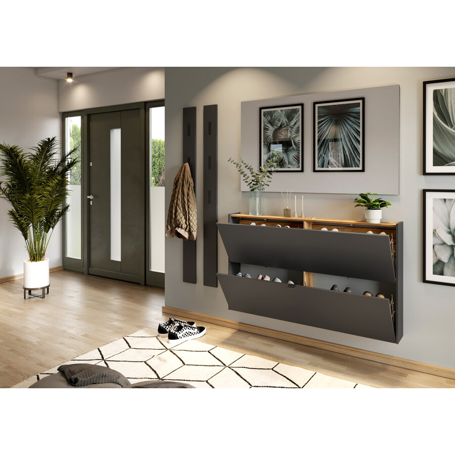 Ameca Grafiet / Eiken Halmeubelset Één Ameca Grafiet / Eiken Halmeubelset Één