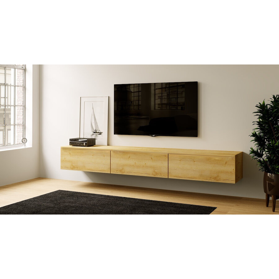 Levana Trendy Eiken 300 cm TV Wandmeubel Levana Trendy Eiken 300 cm TV Wandmeubel