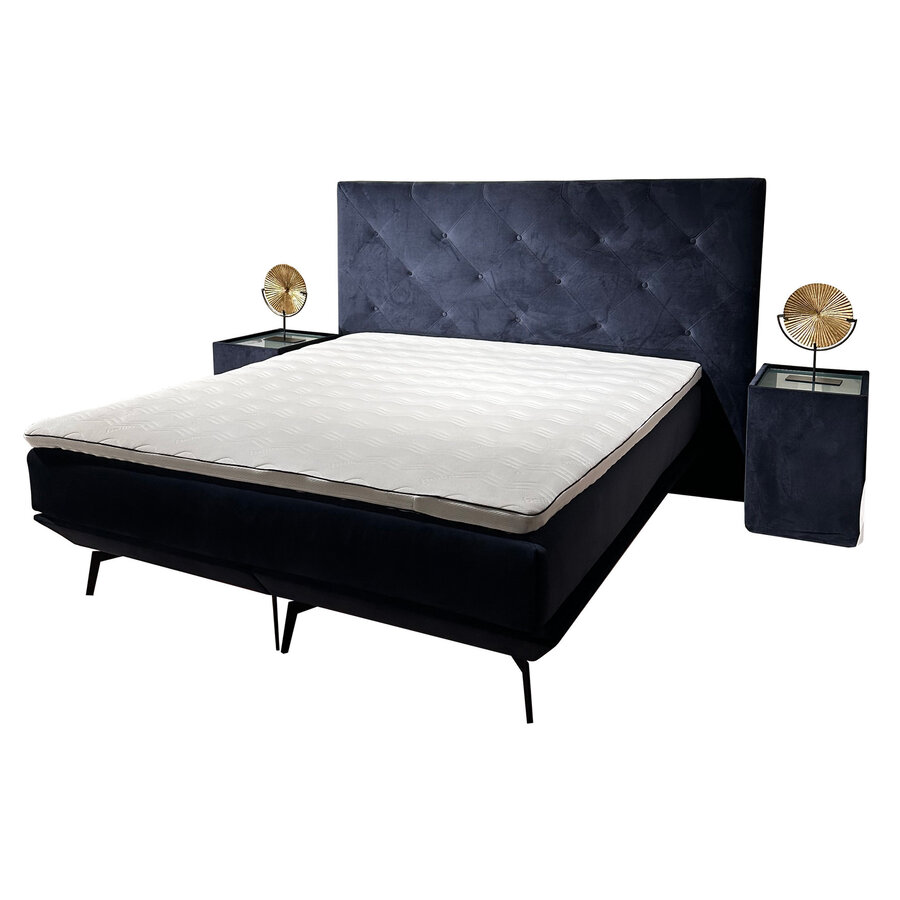 Continental Grace Tweedekans Boxspring Donkerblauw Continental Grace Tweedekans Boxspring Donkerblauw