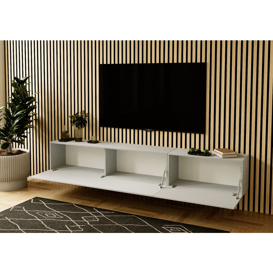Valentino 207 cm Gesso TV Wandmeubel Valentino 207 cm Gesso TV Wandmeubel