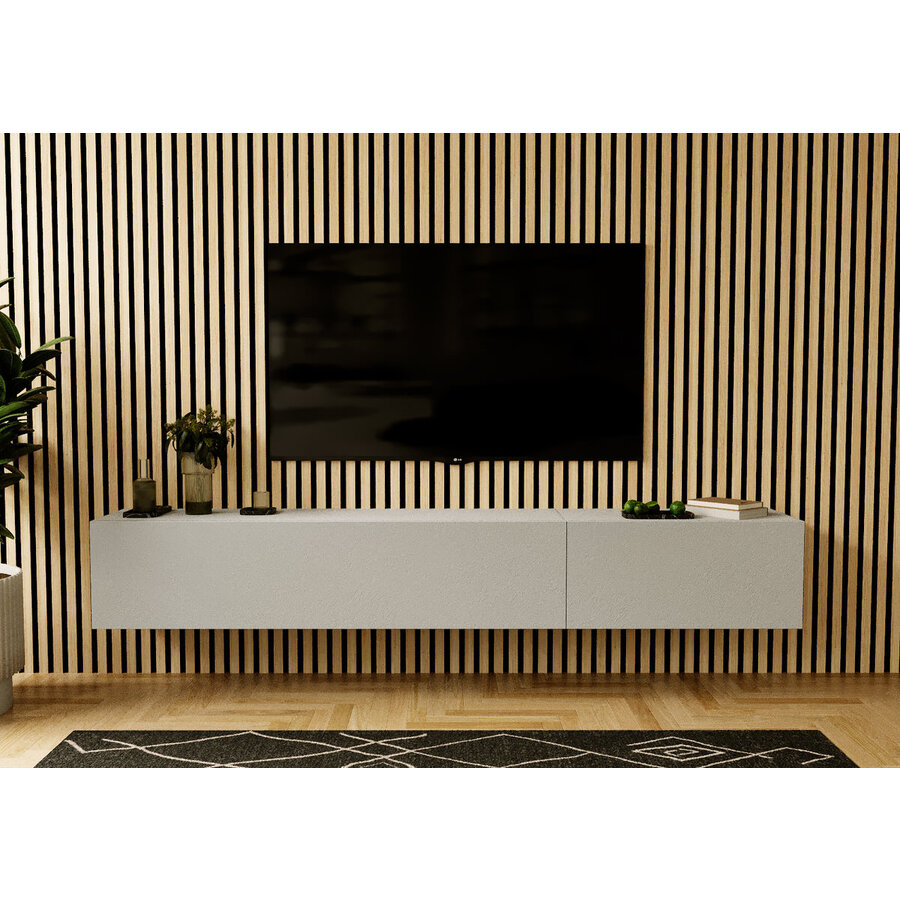Valentino 207 cm Gesso TV Wandmeubel Valentino 207 cm Gesso TV Wandmeubel