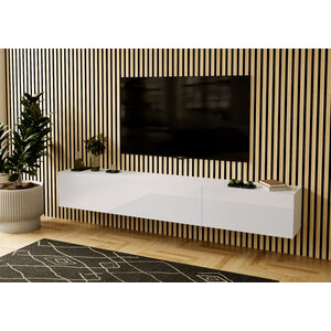 Nova Design Valentino 207 cm Hoogglans Wit TV Wandmeubel