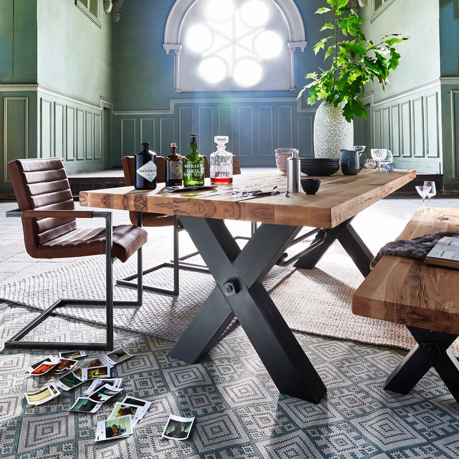 Kansas 240 cm Rustiek Eiken Eetkamerbank Bassano