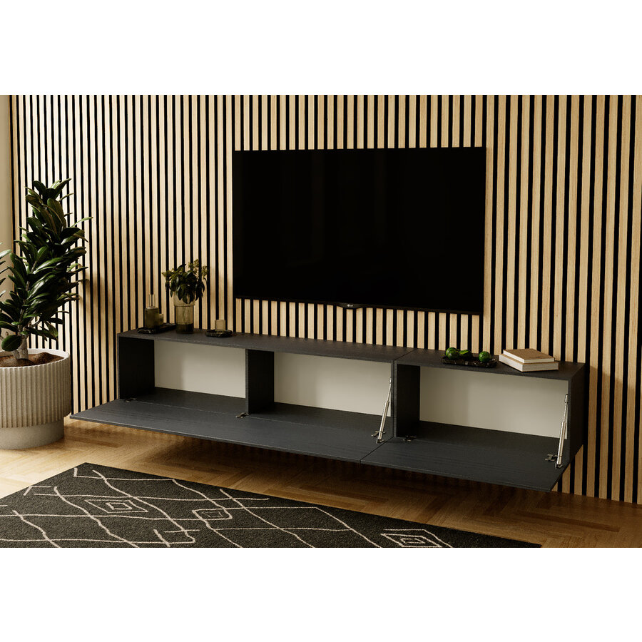 Valentino 207 cm Nero TV Wandmeubel