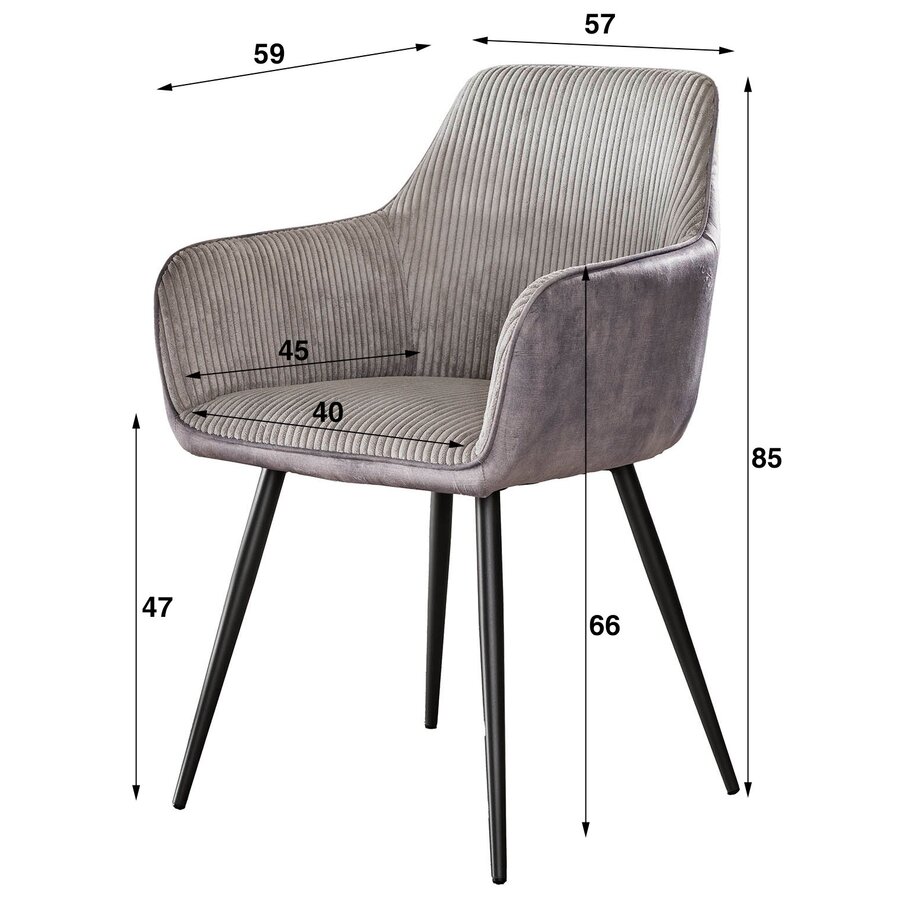 Switch Ribstof Armstoel Zilver Switch Ribstof Armstoel Zilver