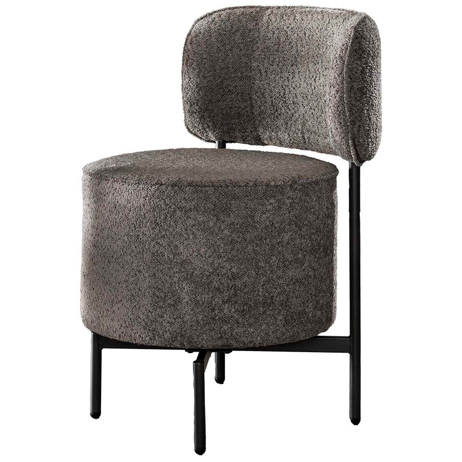 Cocktail Grijs Bouclé Draaistoel Cocktail Grijs Bouclé Draaistoel