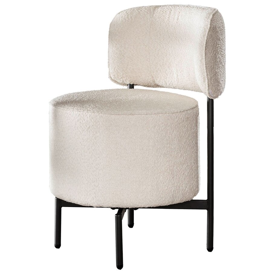 Cocktail Wit Bouclé Draaistoel Cocktail Wit Bouclé Draaistoel