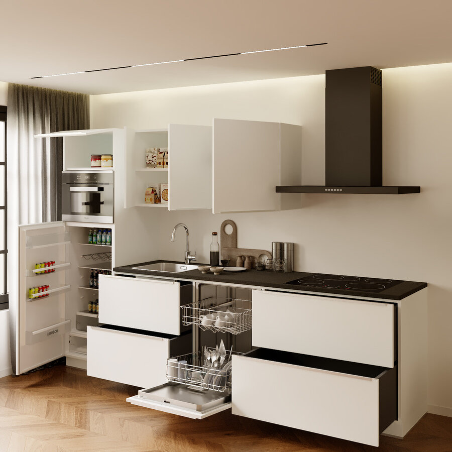 Turin Salie Rechte Keuken Alpine Wit Turin Salie Rechte Keuken Alpine Wit