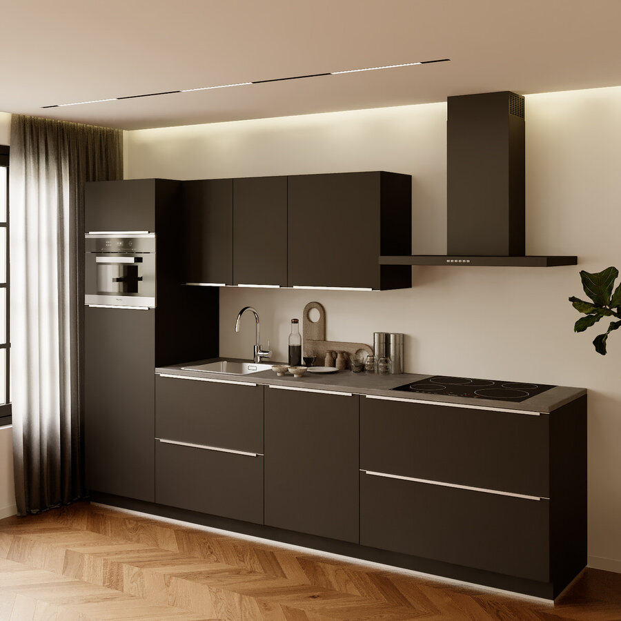 Turin Salie Rechte Keuken Zwart Turin Salie Rechte Keuken Zwart