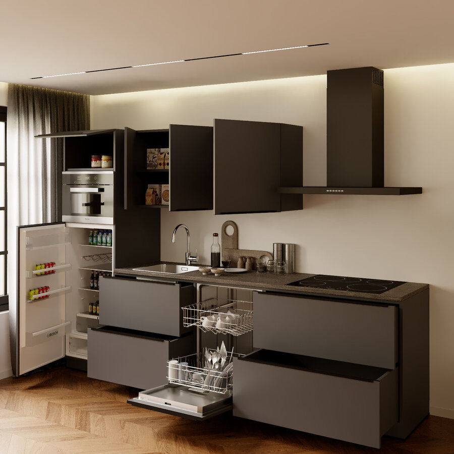 Turin Salie Rechte Keuken Grafiet Turin Salie Rechte Keuken Grafiet