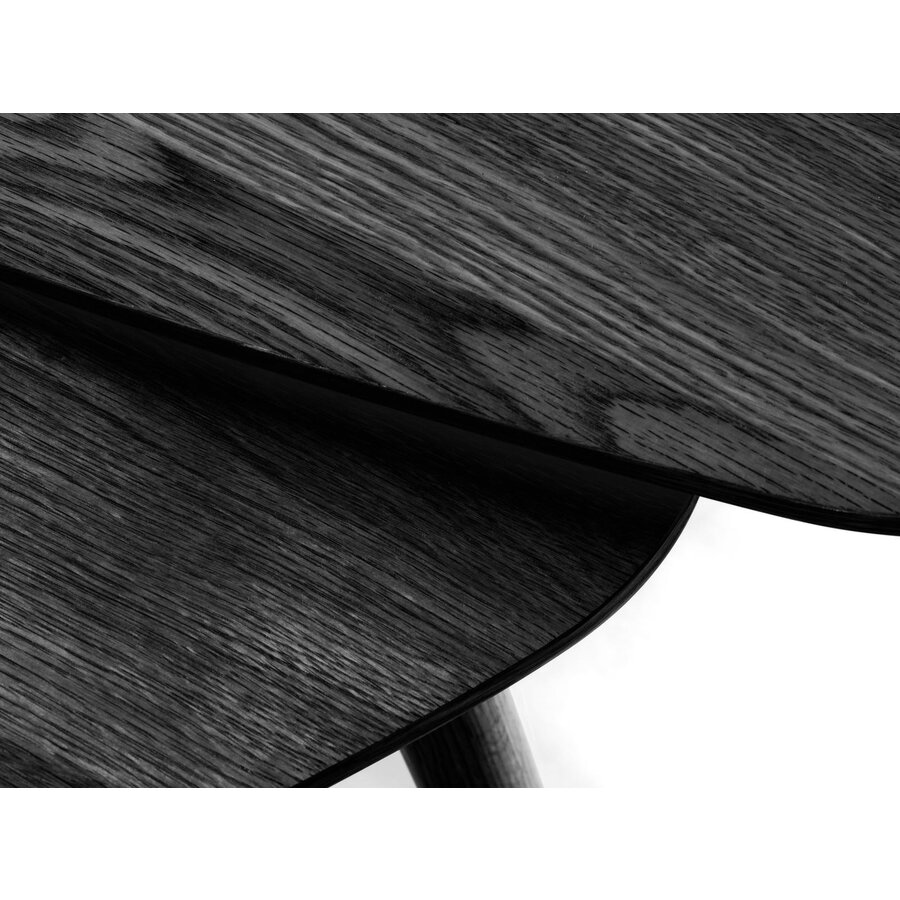 Adda Zwart Eiken Salontafel Set Driehoek