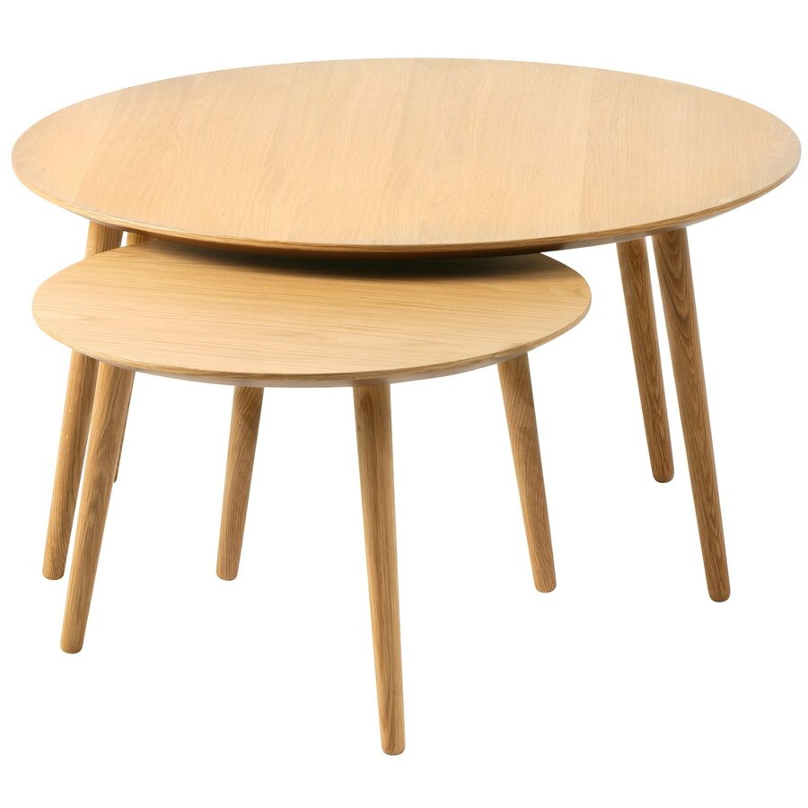Adda Naturel Eiken Salontafel Set Rond Adda Naturel Eiken Salontafel Set Rond