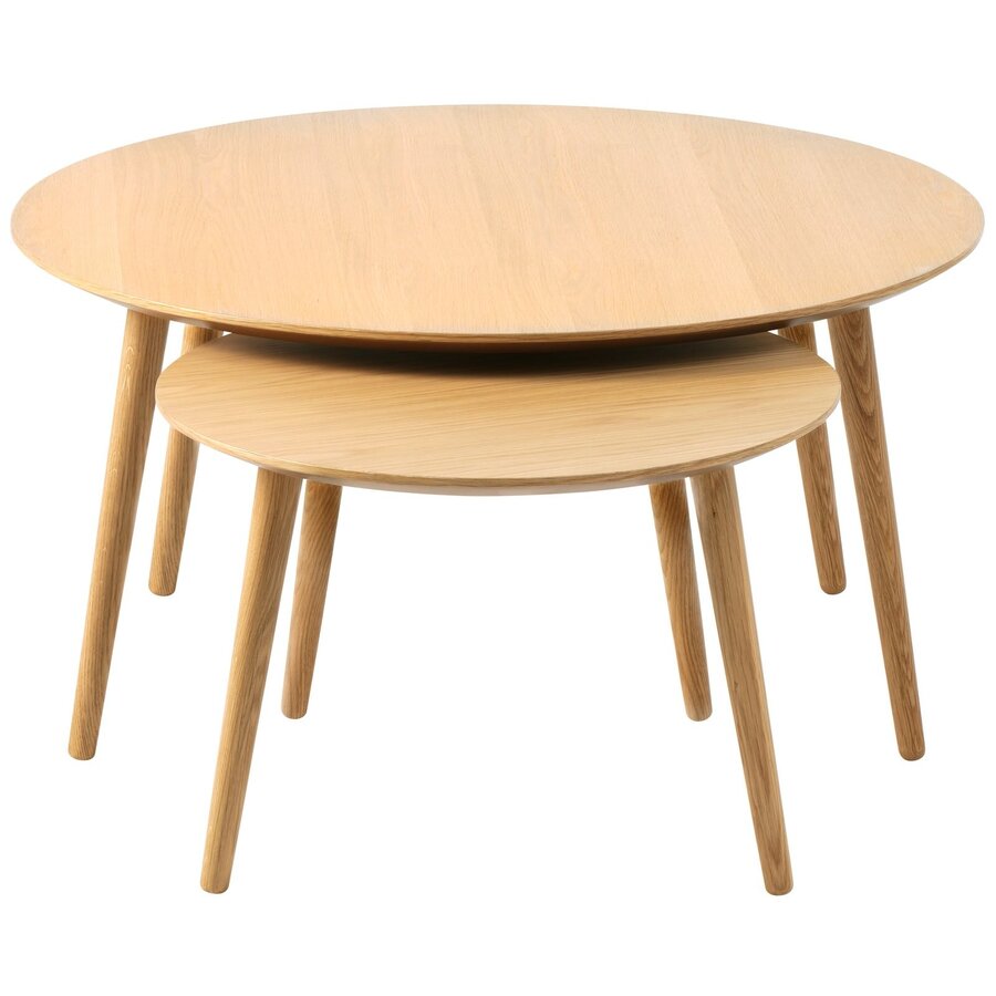 Adda Naturel Eiken Salontafel Set Rond Adda Naturel Eiken Salontafel Set Rond