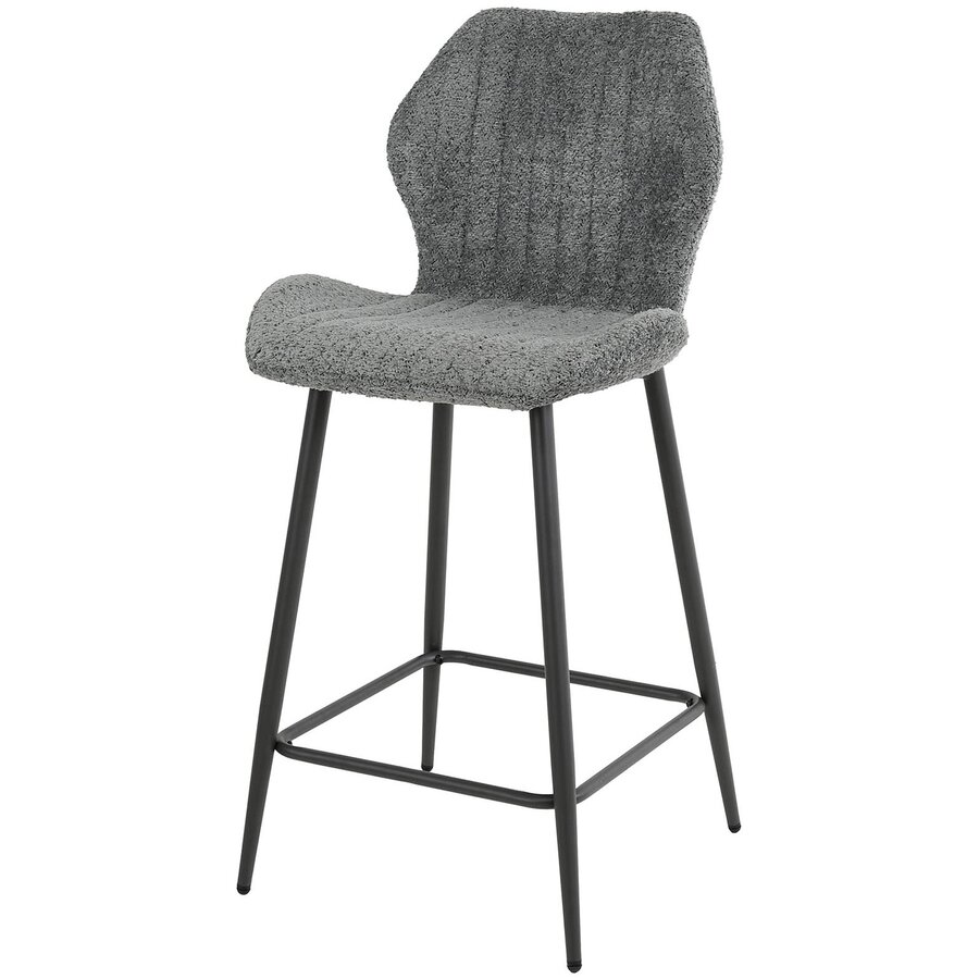 Lubu Grijs Bouclé Barstoel Lubu Grijs Bouclé Barstoel