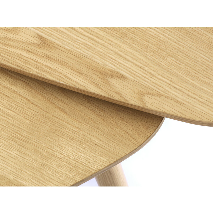 Adda Naturel Eiken Salontafel Set Rond Adda Naturel Eiken Salontafel Set Rond