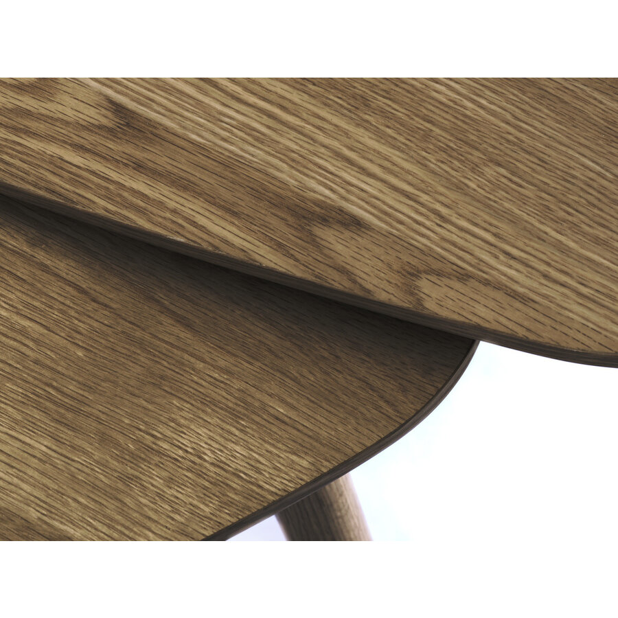 Adda Gerookt Eiken Salontafel Set Rond