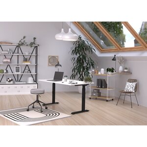 Germania Downey 140 cm Wit / Zwart Zit Sta Bureautafel