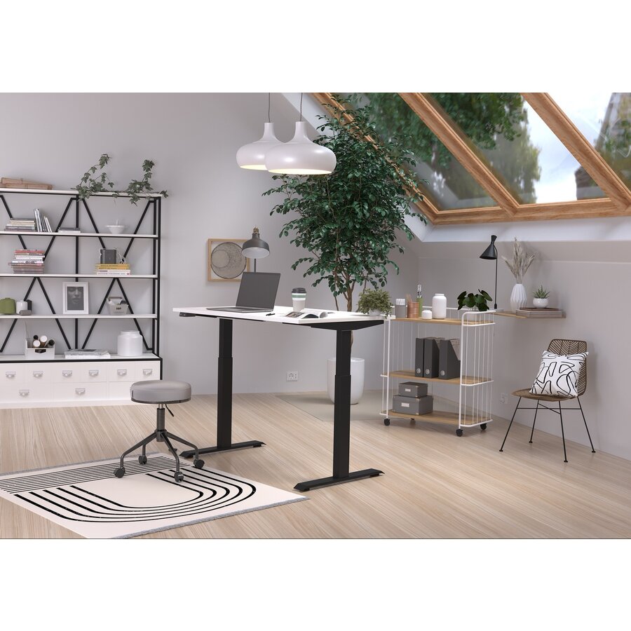 Jet  120 cm Wit / Zwart Elektrische Zit Sta Bureautafel Jet  120 cm Wit / Zwart Elektrische Zit Sta Bureautafel